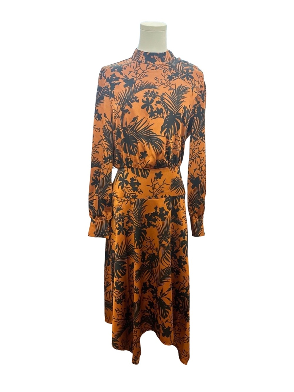 Future Collective Bronze Black Asymmetrical Midi Dress S